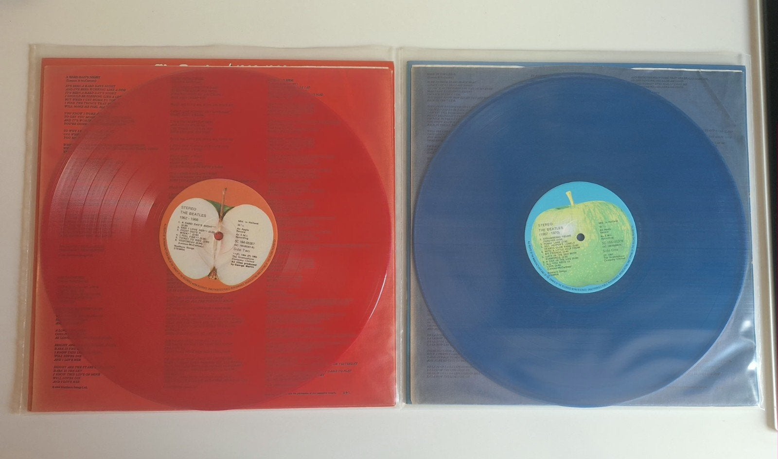 The beatles red & blue 2x dubbel vinyl lp orgineel, Cd's en Dvd's, Vinyl | Overige Vinyl, Verzenden, Zo goed als nieuw, 12 inch