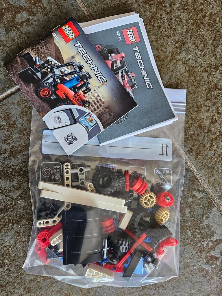 Lego Technic 42116 Skidsteer Loader compleet met boekjes, Gebruikt, Lego, Compleet, Ophalen of Verzenden