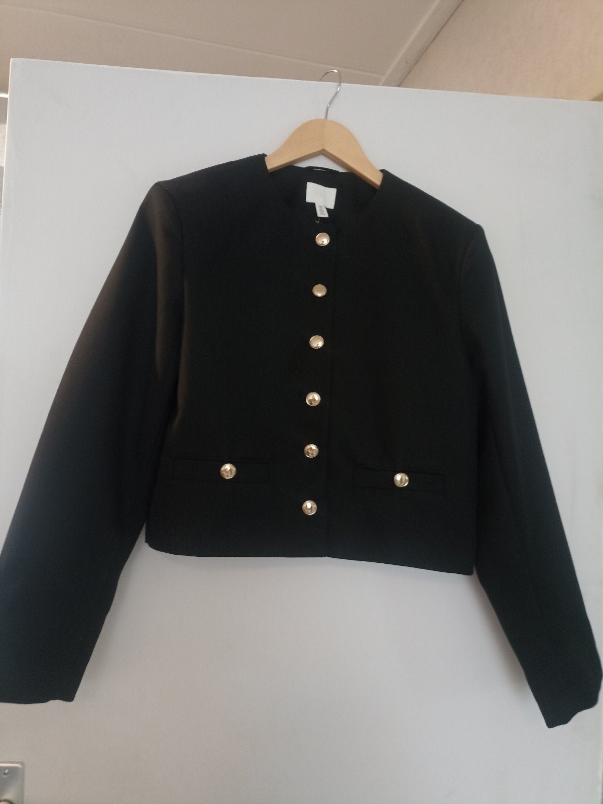 Zwart jasje met gouden knopen - Zo goed als nieuw, H&M, Zwart, Ophalen of Verzenden, Zo goed als nieuw