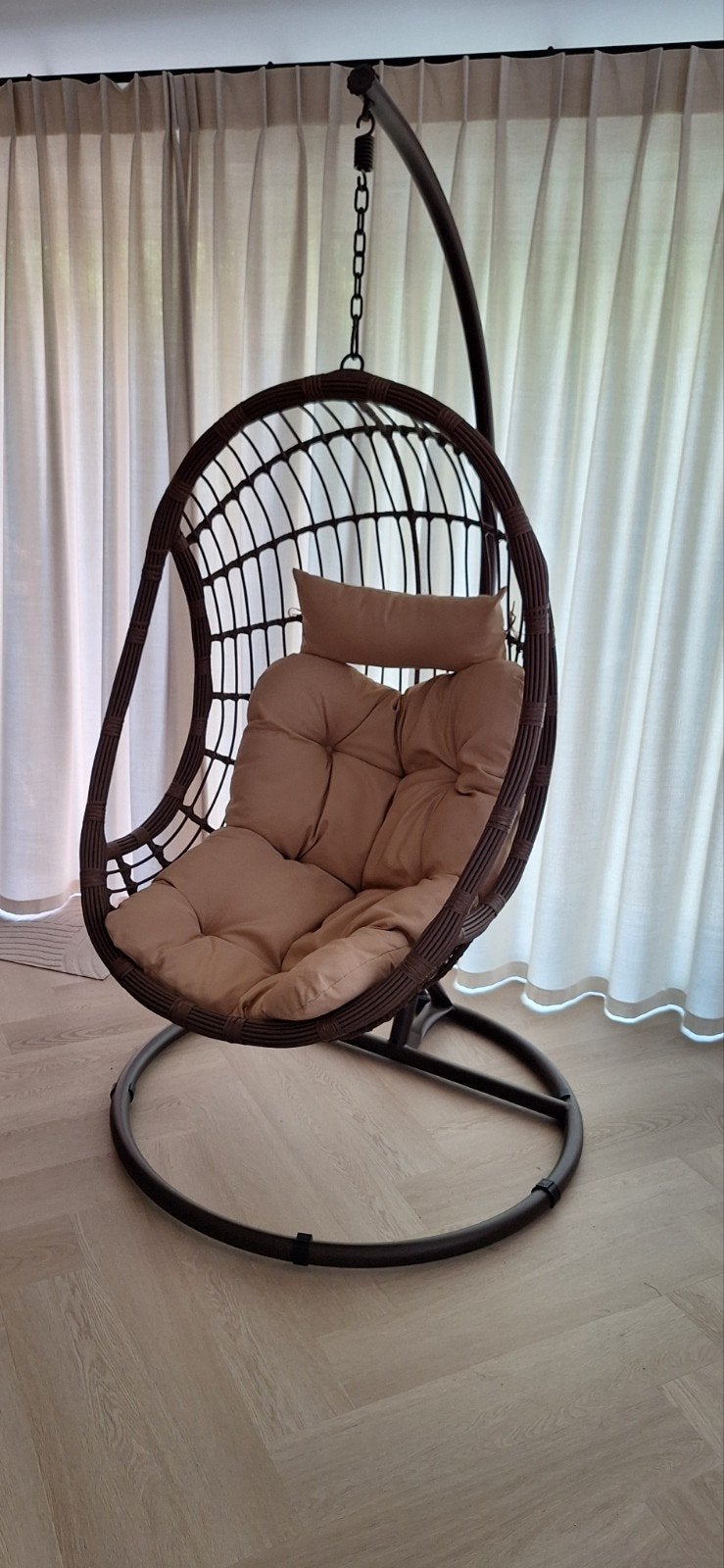 Nieuwe hangstoel Intratuin Evi bruin, Huis en Inrichting, Stoelen, Ophalen, Modern, Bohemian, Bruin, Stof