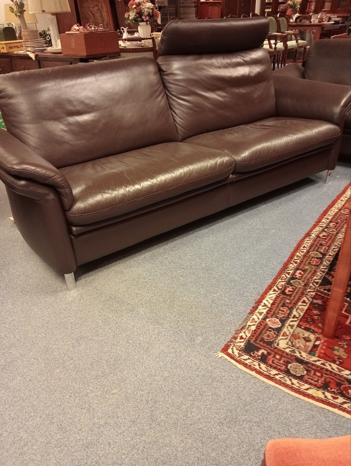 Design Rolf Benz 3300 Bankstel in leer Nieuwstaat, 150 tot 200 cm, Driepersoons, Zo goed als nieuw, Rechte bank