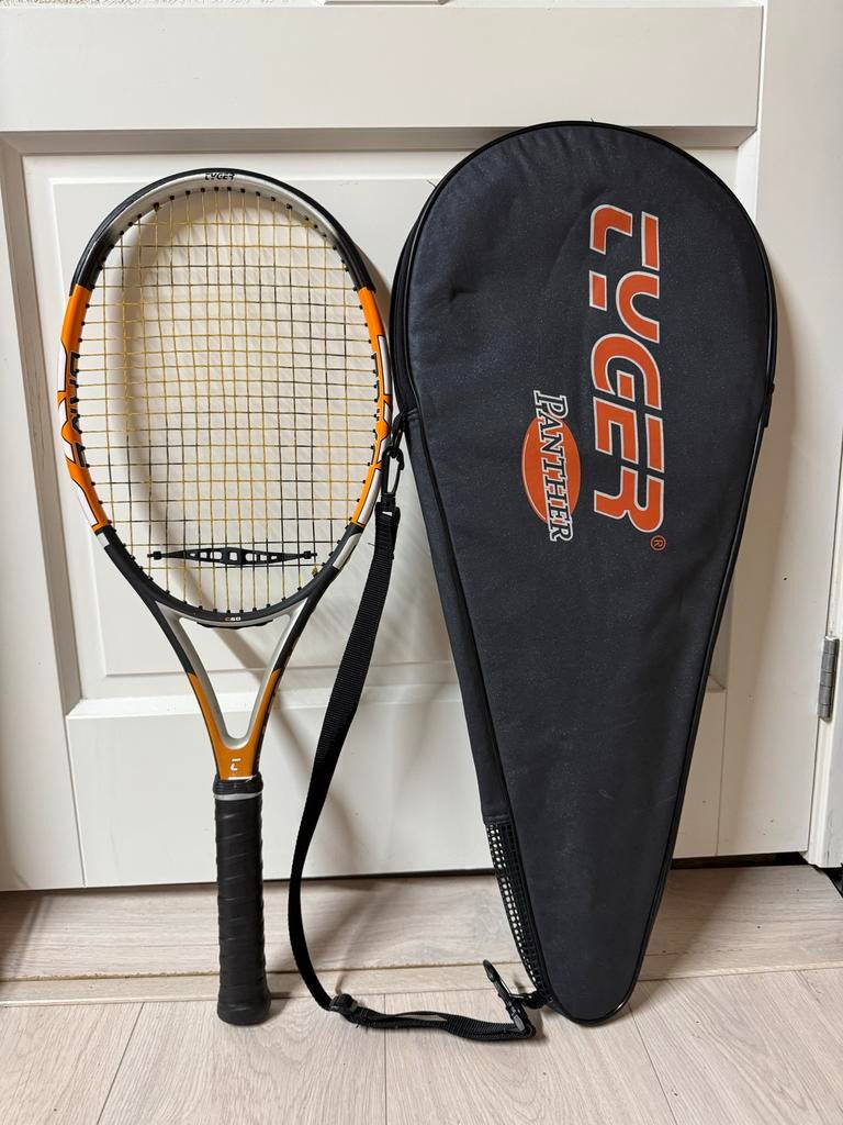 Tyger tennisracket 360 gram gripmaat L4 met hoes, Overige merken, Gebruikt, L4, Ophalen of Verzenden