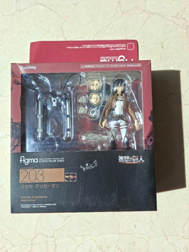 Mikasa Ackermann Figma figuur Attack on Titan, Ophalen of Verzenden, Zo goed als nieuw