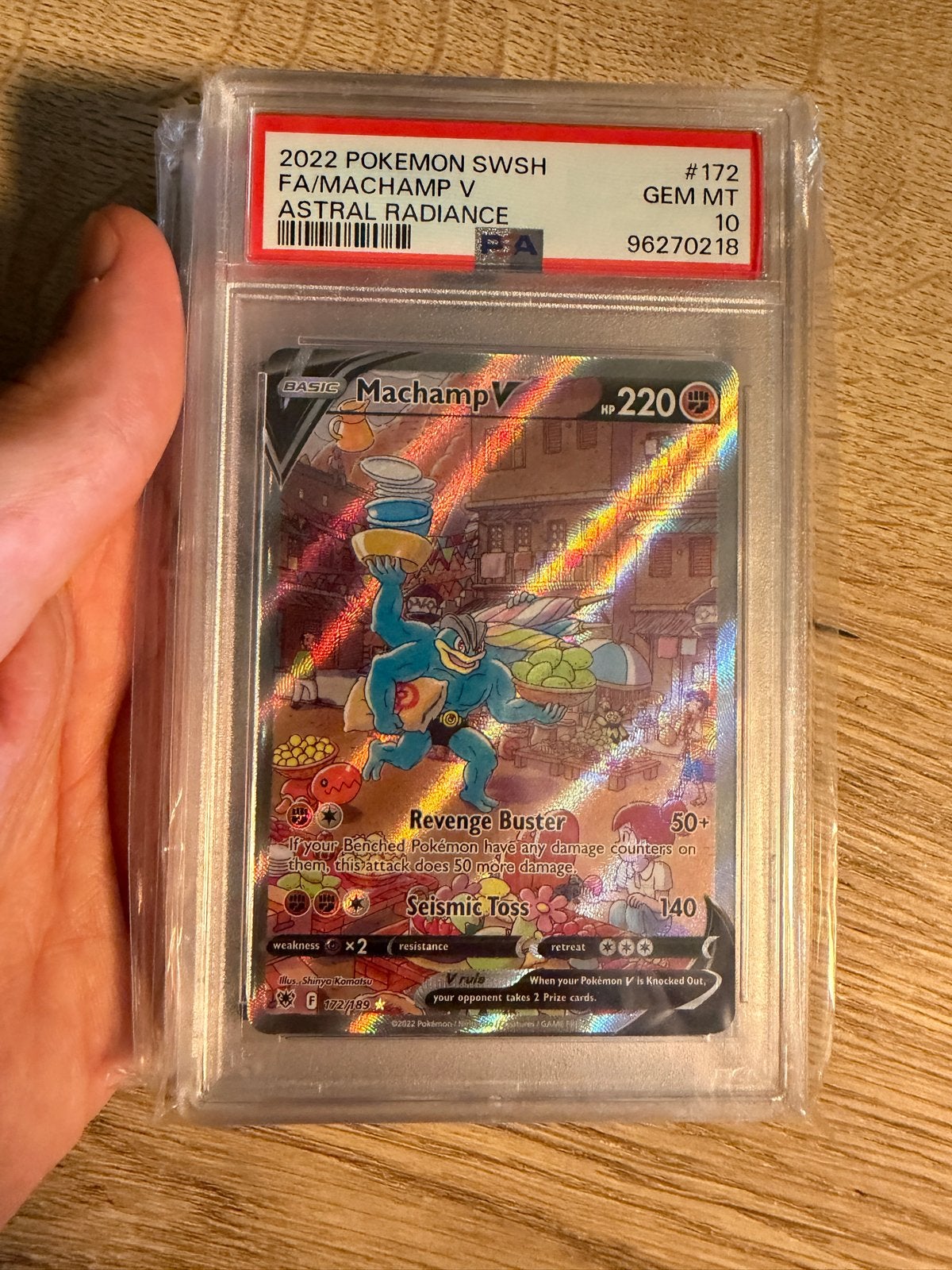 Machamp V Full Art PSA 10 Gem Mint Pokémon Kaart, Ophalen of Verzenden, Nieuw, Losse kaart, Foil