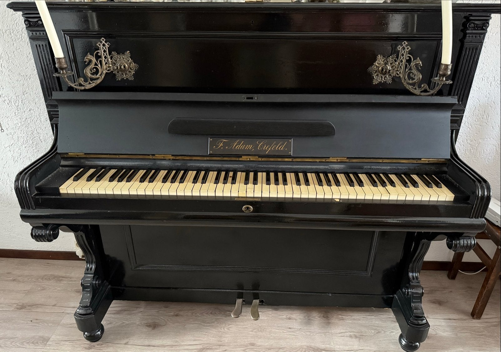 Antieke Adam Grefeld Piano - Decoratief Gebruikt, Muziek en Instrumenten, Piano's, Ophalen, Gebruikt, Zwart, Piano