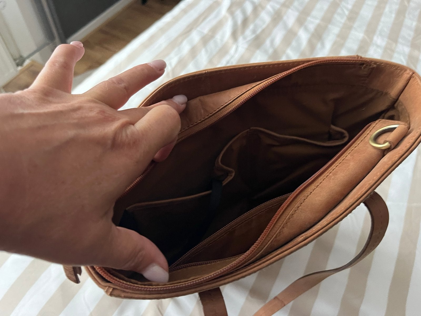 Burkely leren rugzak/handtas - Cognac, Ophalen of Verzenden, Gebruikt, Bruin, Overige typen