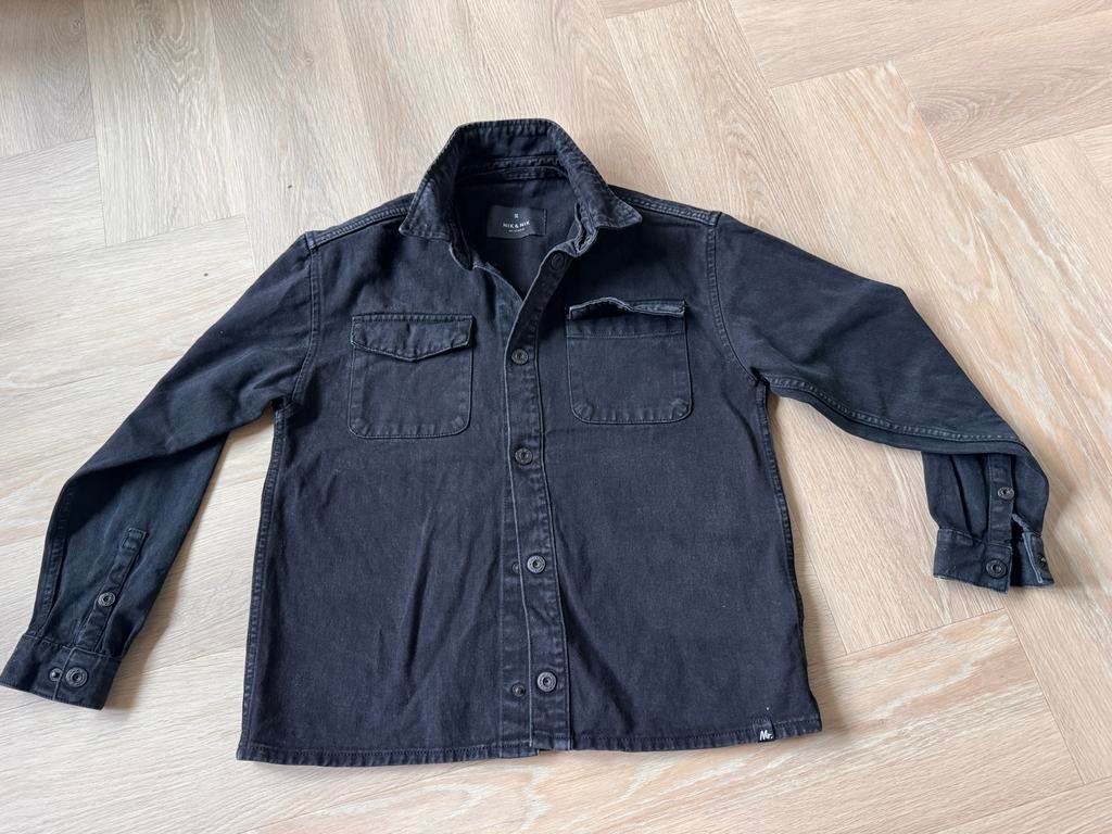 NIK & NIK stoer Zwart Denim jasje/blouse Maat 152, Ophalen of Verzenden, Zo goed als nieuw, Jongen of Meisje