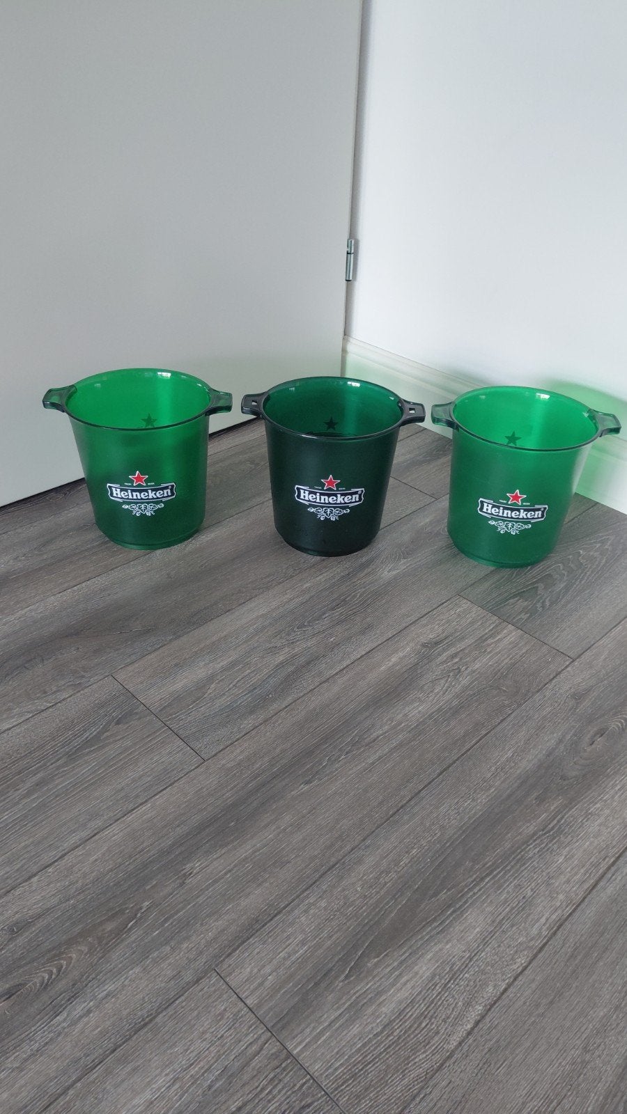 Heineken bier buckets 3 stuks, Ophalen, Gebruikt, Pul(len), Heineken