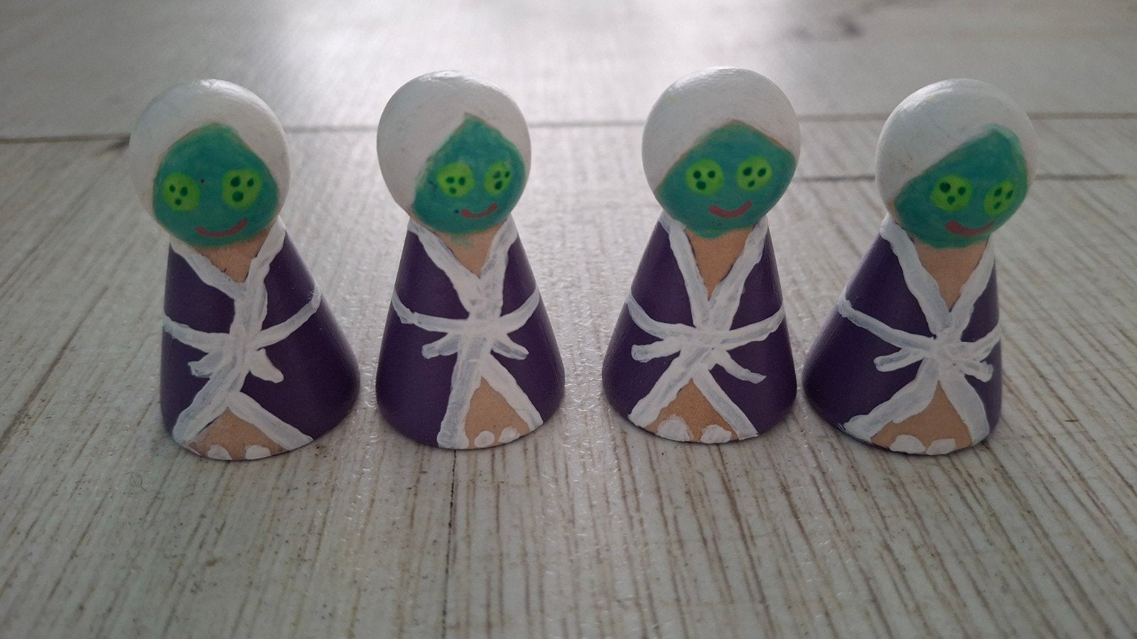 Houten pegdolls 4 welness dames, Ophalen of Verzenden, Nieuw