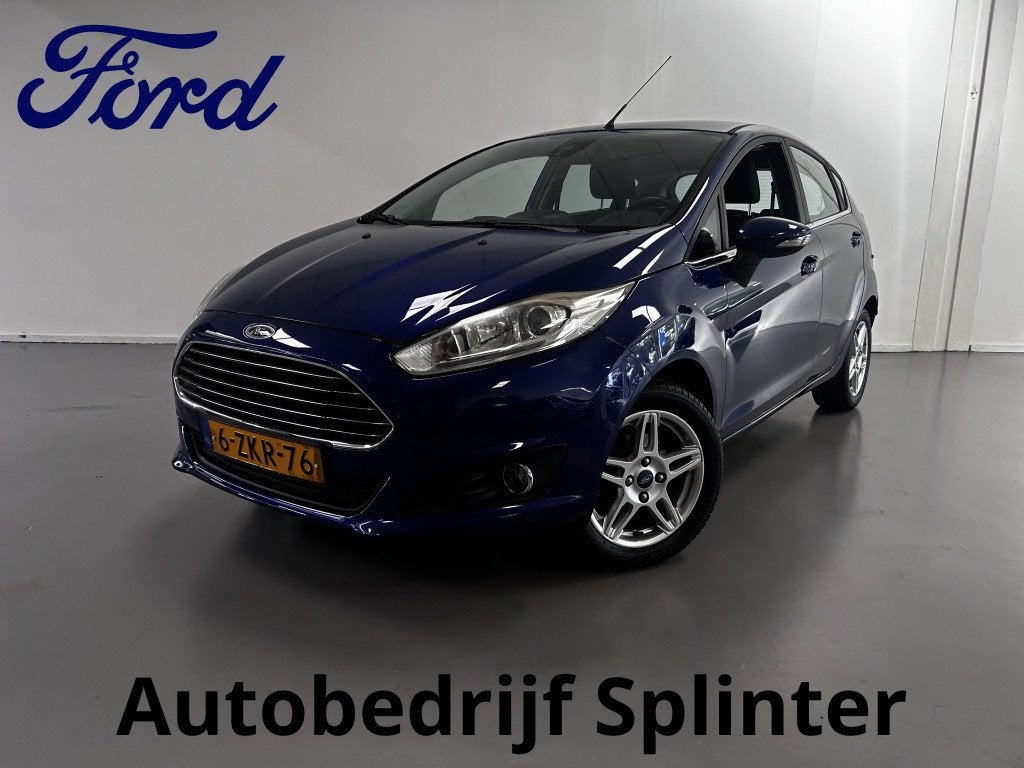 Ford Fiesta 1.0 Titanium (bj 2015), Euro 5, 525 kg, Blauw, 23 km/l