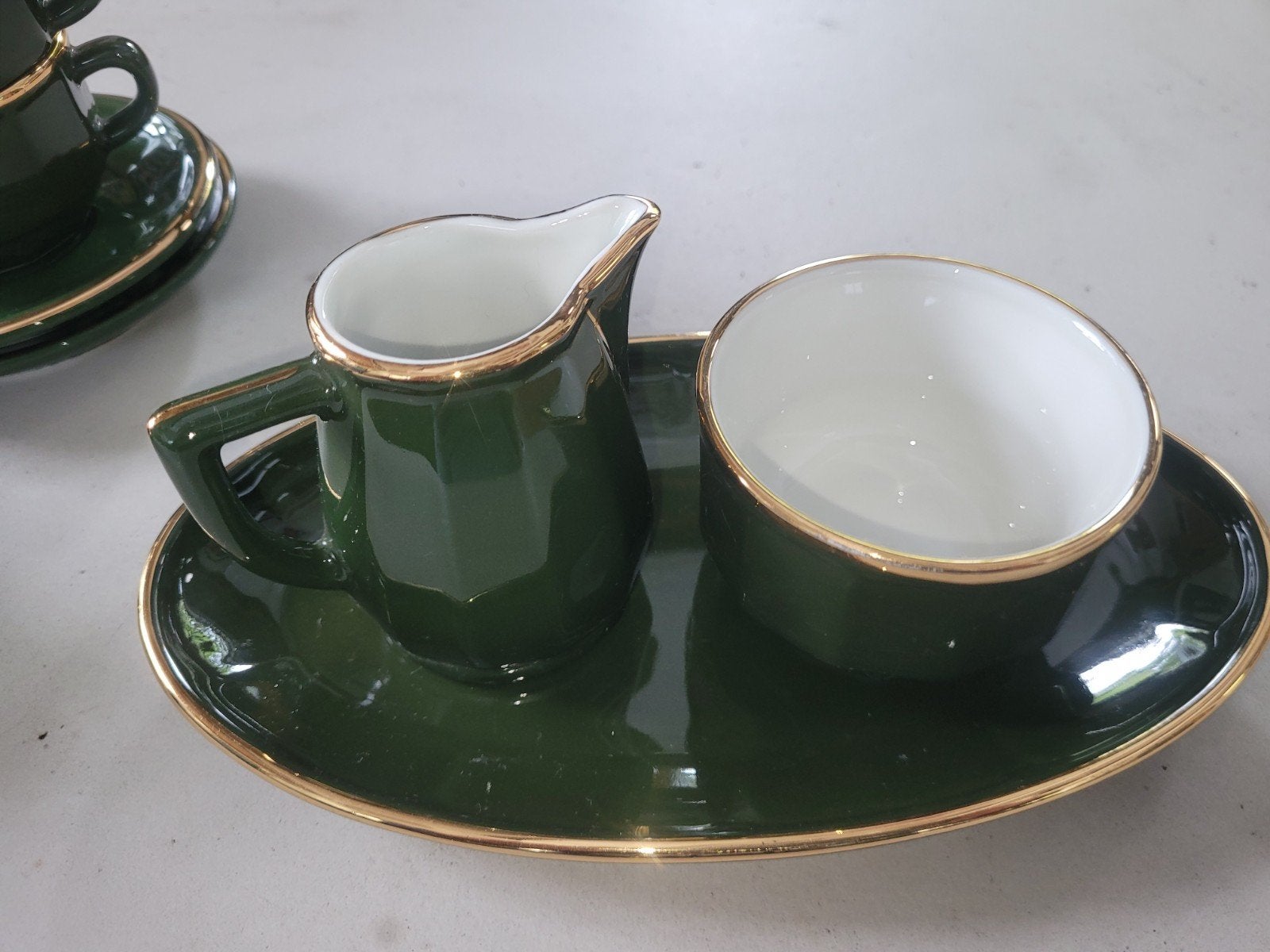 Apilco Porseleinen  Kop en Schotel Set. en roomset, Ophalen of Verzenden