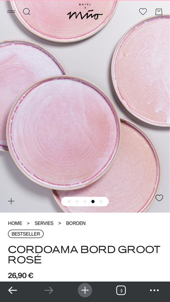 Motel a Miio (Cordoama collectie Rose), Huis en Inrichting, Keuken | Servies, Ophalen, Nieuw, Bord(en), Overige stijlen