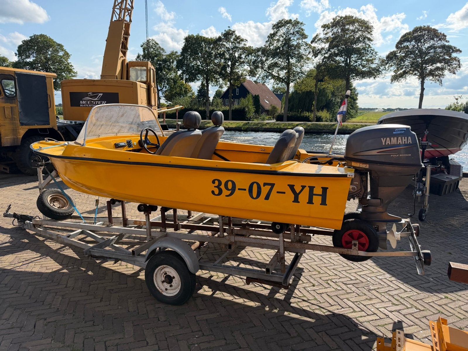 Speedboot incl trailer met Yamaha 25 pk buitenboordmotor, Ophalen, Overige merken, Gebruikt, Tot 1.00 meter