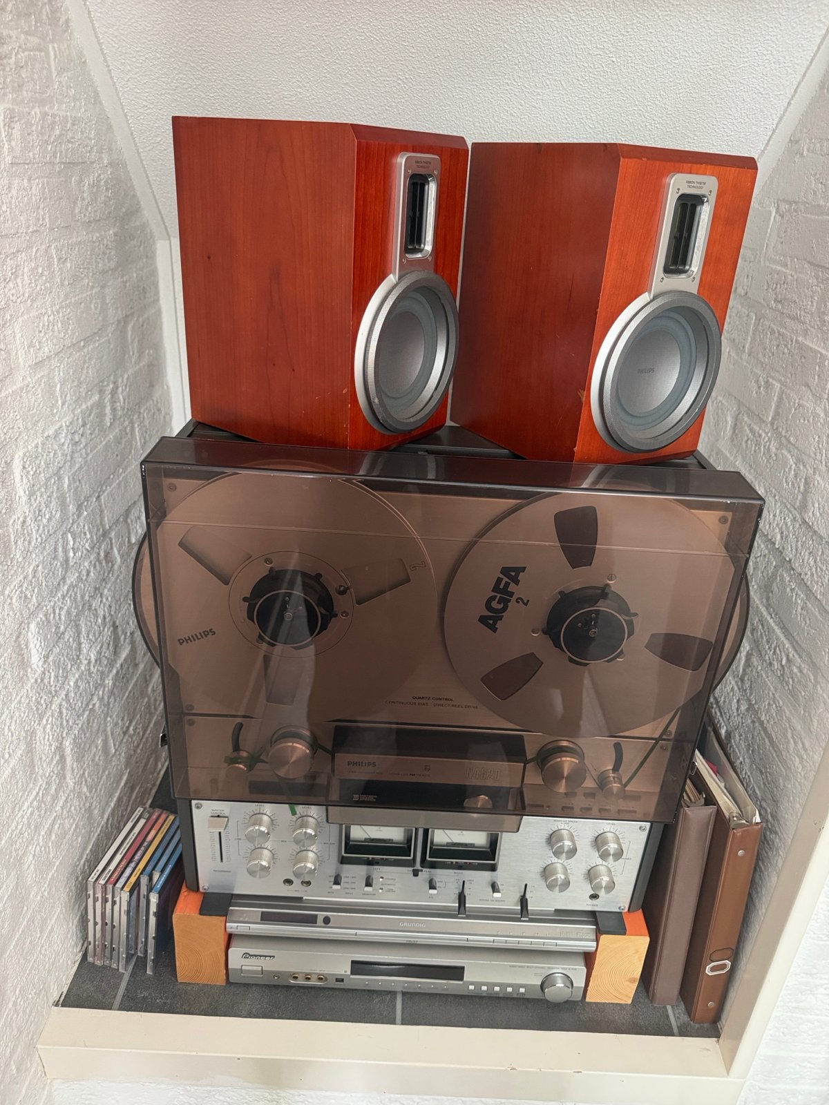 Philips N4520 spoelenbandrecorder complete vintage set, Ophalen of Verzenden