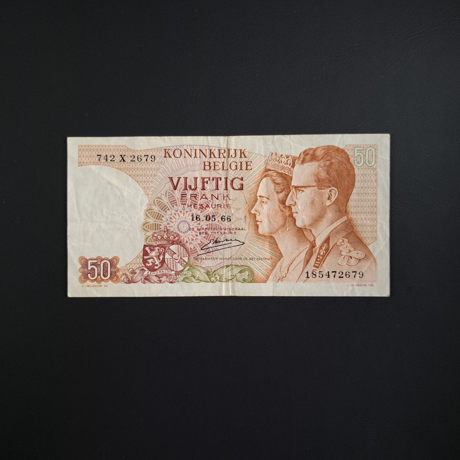 50 franc België #040, Postzegels en Munten, Verzenden, België, Los biljet