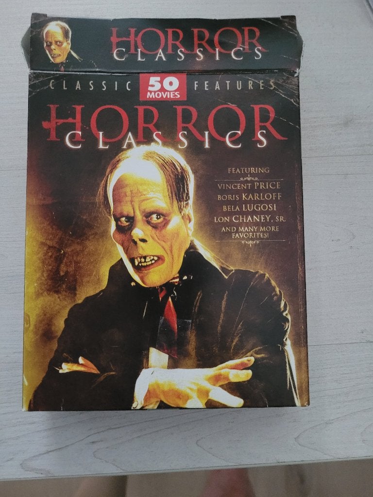 6  DVD's,  50 films  met classic horror  ruim 62 uur!, Cd's en Dvd's, Dvd's | Horror, Vanaf 16 jaar, Ophalen of Verzenden, Zo goed als nieuw