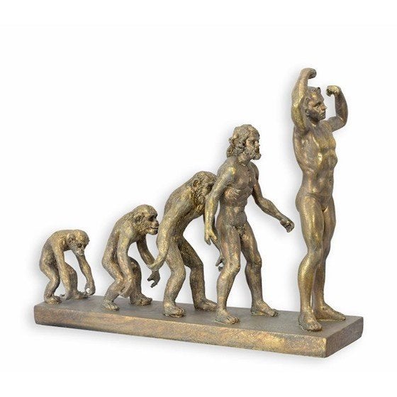Groot beeld De Evolutie resin 32,6x25,8x11,4, Antiek en Kunst, Verzenden