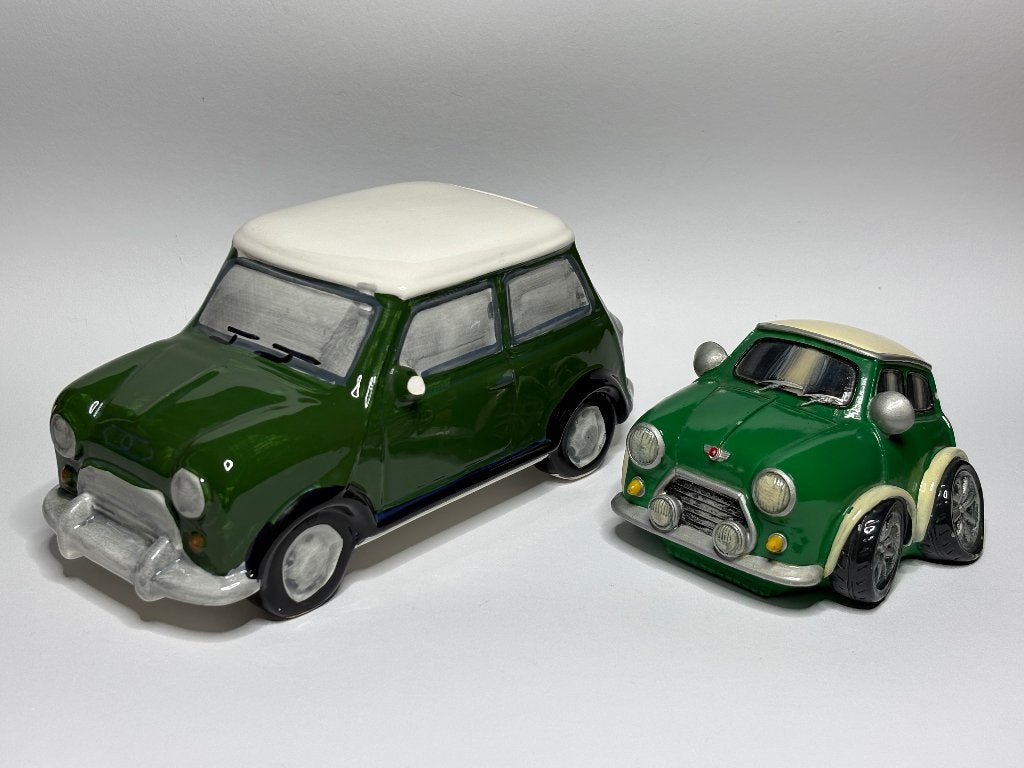 Classic Mini Cooper ceramische spaarpotten (2x), Verzamelen, Ophalen of Verzenden, Zo goed als nieuw, Auto's