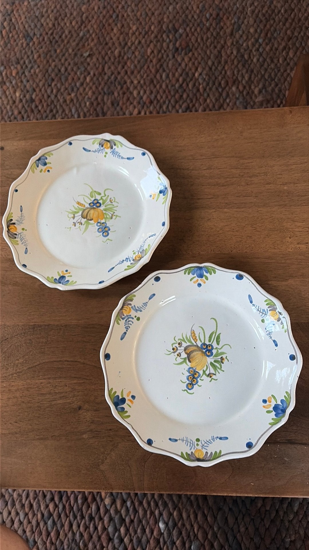 2 antieke Franse faience borden Nevers, Antiek en Kunst, Ophalen of Verzenden
