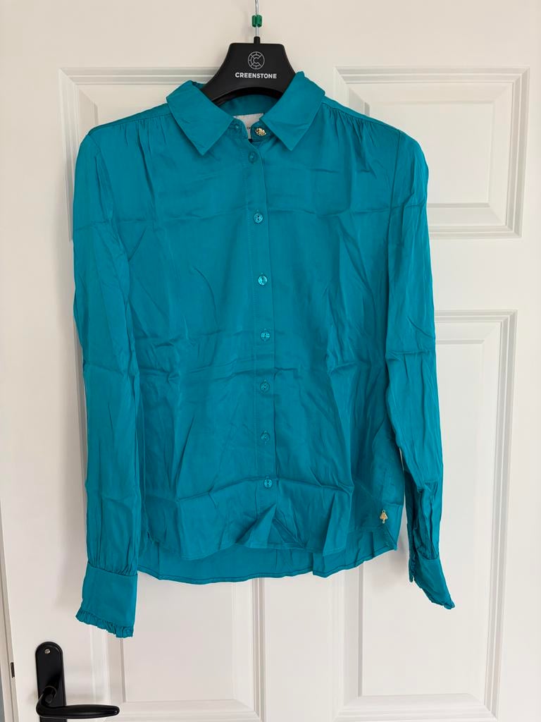 Fabienne Chapot turquoise blouse - Maat S, Kleding | Dames, Blouses en Tunieken, Ophalen of Verzenden, Zo goed als nieuw, Maat 36 (S)