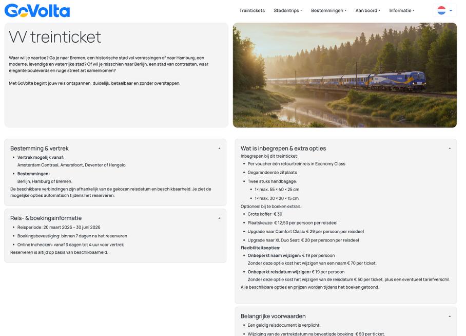 Voucher Retourticket naar Berlijn, Hamburg of Bremen, Tickets en Kaartjes, Trein, Bus en Vliegtuig, Eén persoon, Met bestemming of datum