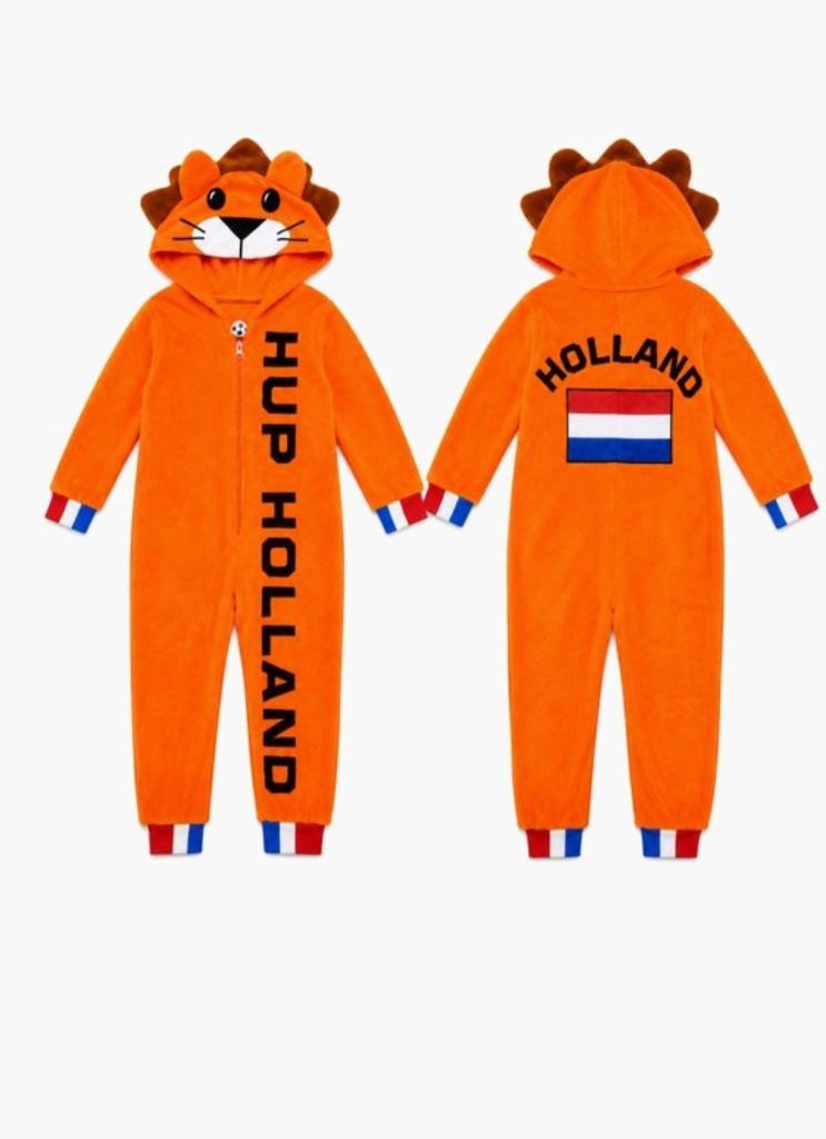 Onesie oranje leeuw Holland diverse kinder maten, Kinderen en Baby's, Kinderkleding | Maat 110, Overige typen, Jongen of Meisje