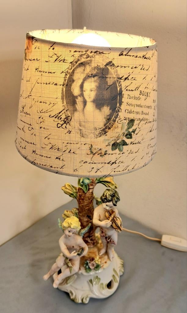 Brocant schemerlampje nachtlampje barok romantisch lamp, Ophalen, Zo goed als nieuw, Minder dan 50 cm
