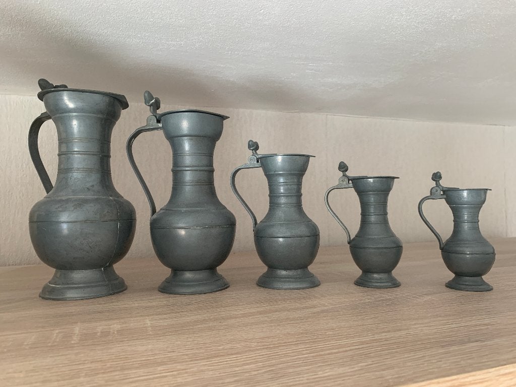 Set eikeltjeskannen, 5 delig, Antiek en Kunst, Ophalen of Verzenden