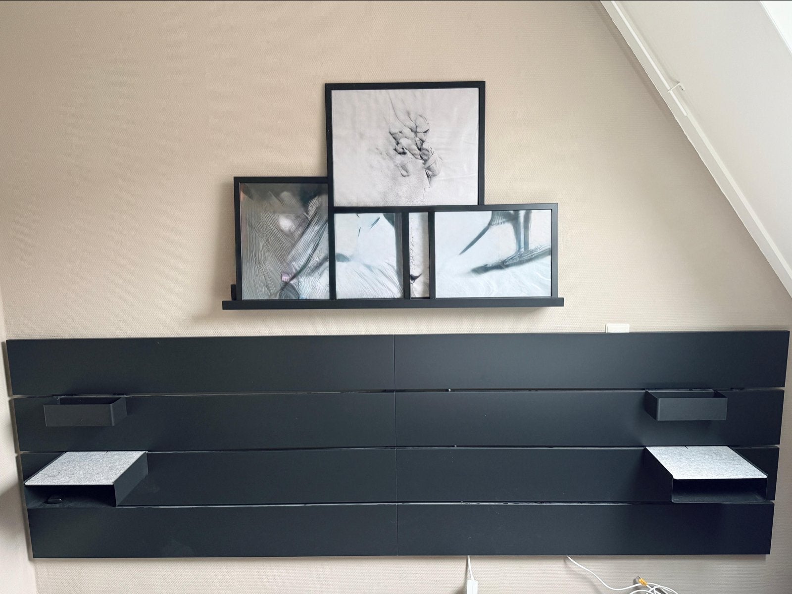 IKEA Nordli hoofdbord tweepersoonsbed zwart, Ophalen, Overige materialen, Zwart, Tweepersoons
