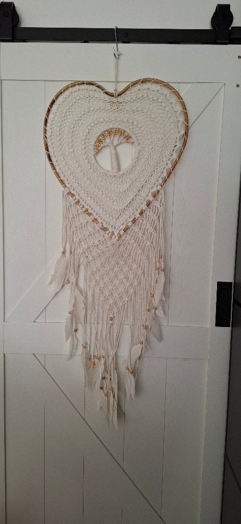 Grote Hart Dromenvanger 130 cm met Levensboom (Nieuw), Huis en Inrichting, Woonaccessoires | Wanddecoraties, 48 cm, Hout, Onbekend
