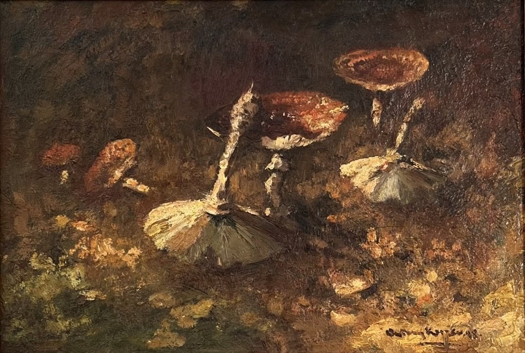 40. Olieverfschilderij, Antony Keizer – paddenstoelen, 1948