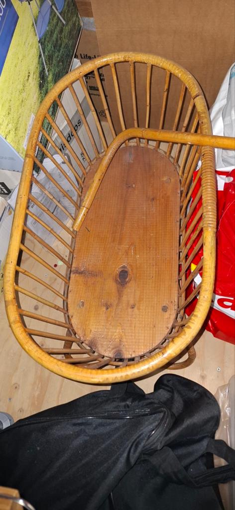 Rotan poppenwieg met hemel, Ophalen, Gebruikt, Babypop