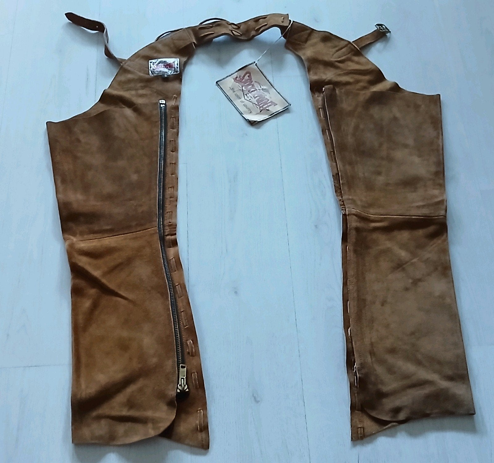 nieuw S Stockerpoint Cody leren chaps lang bruin cowboy, Dieren en Toebehoren, Paardrijkleding, Overige merken, Nieuw, Kinderen