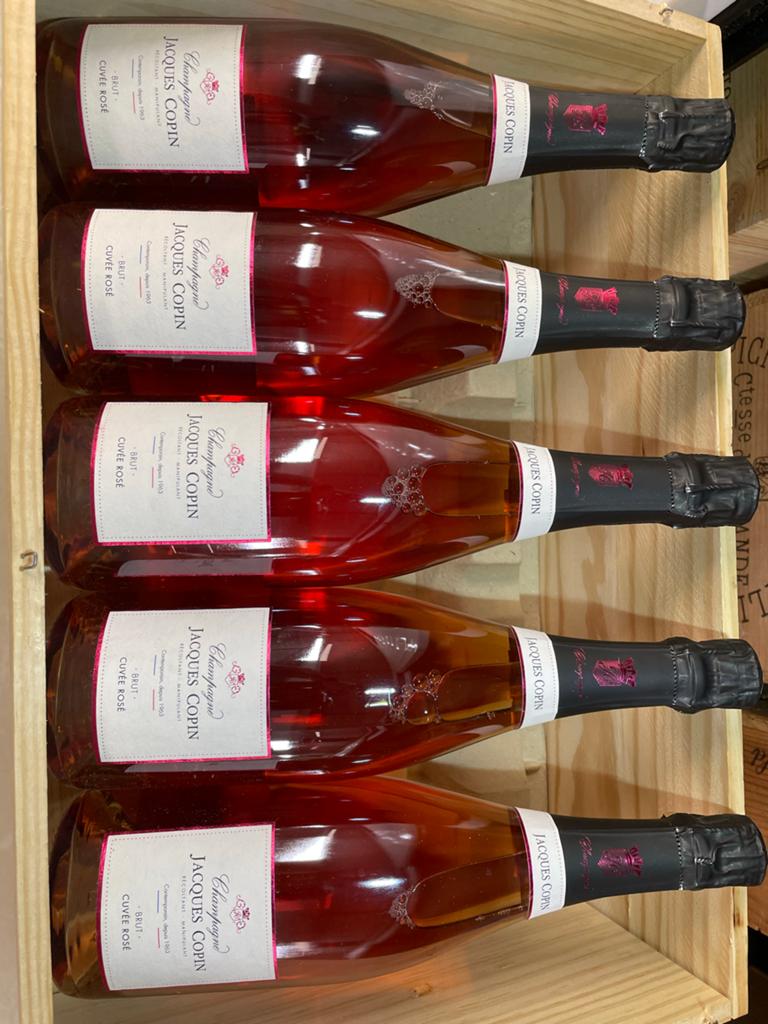 5x Champagne Jacques Copin Brut Cuvée Rosé, Ophalen of Verzenden, Nieuw, Frankrijk, Champagne