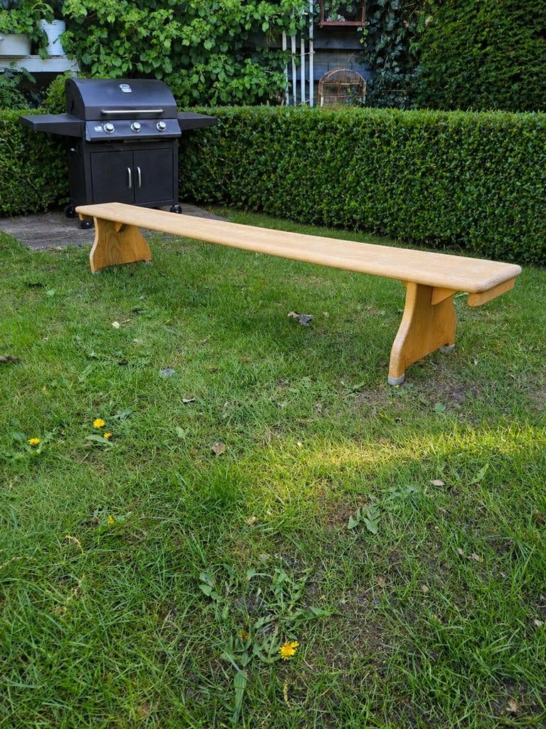 Massief eiken gymbank / tuinbank / tv meubel. Jaren '80, Ophalen, Hout