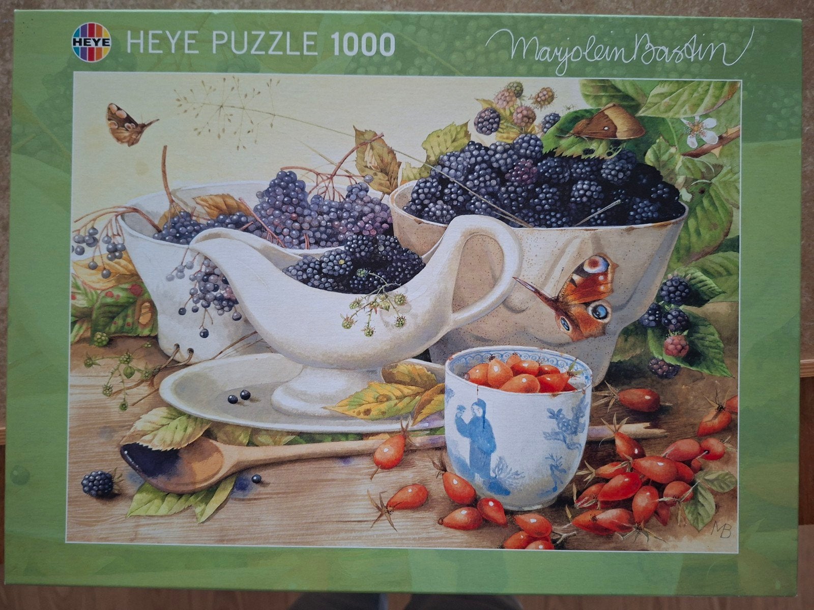 Heye puzzel 1000 stukjes Sweet berries - Marjolein Bastin, Hobby en Vrije tijd, Denksport en Puzzels, Zo goed als nieuw, Legpuzzel