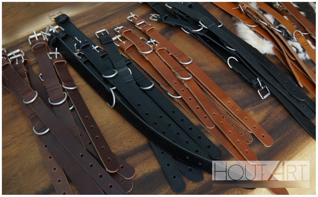 Honden halsband - hondenriem van leer! LUXE