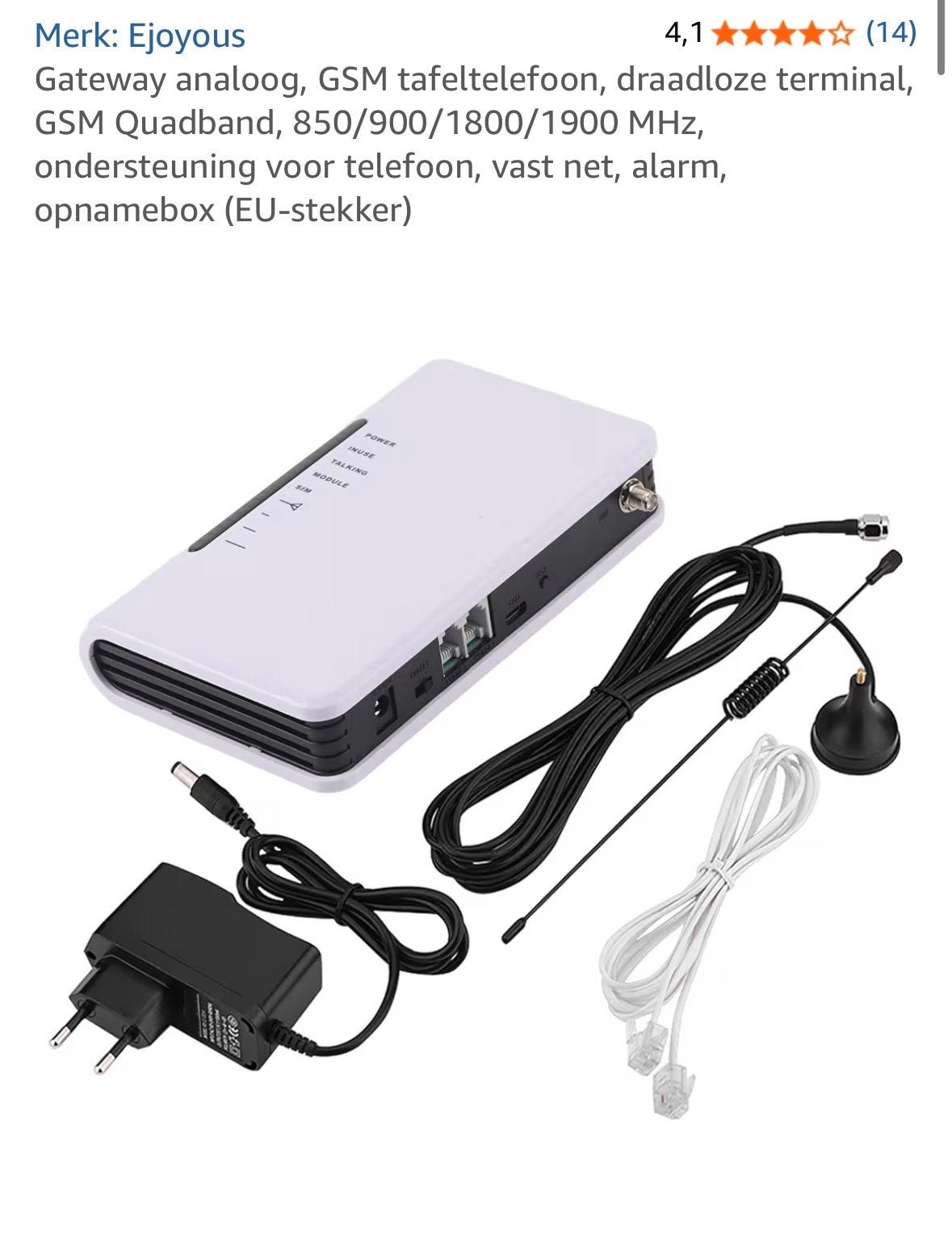 Ejoyous Analoge GSM Gateway voor vaste telefoon, Ophalen of Verzenden, Zo goed als nieuw