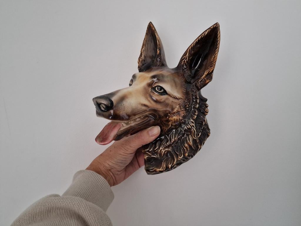Groot beeld hoofd hond herdershond, Ophalen of Verzenden