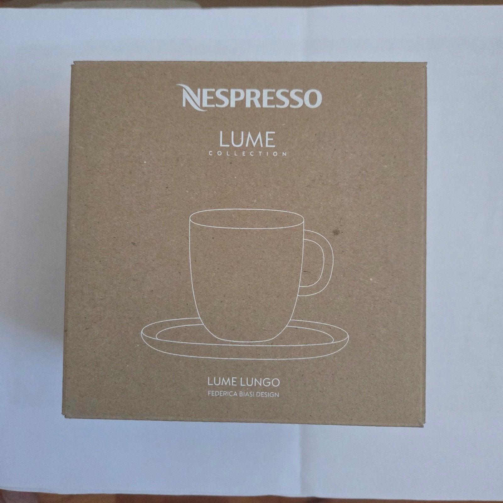 Nespresso Lume Lungo kopjes met schotels - 2 stuks, Overige merken, Keramiek, Nieuw, Ophalen of Verzenden