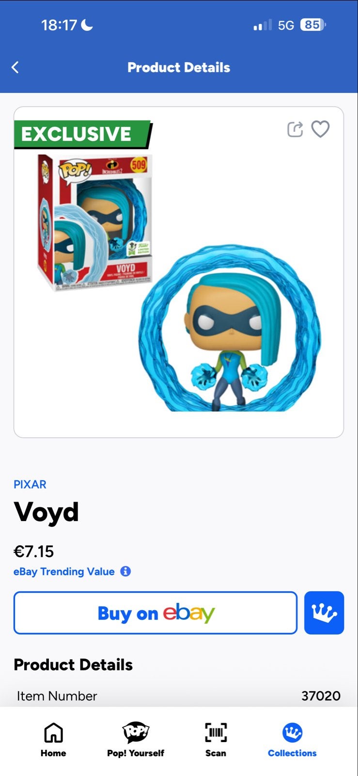 Funko Pop! Voyd #509 - Incredibles 2 Pixar Exclusive, Ophalen of Verzenden, Zo goed als nieuw