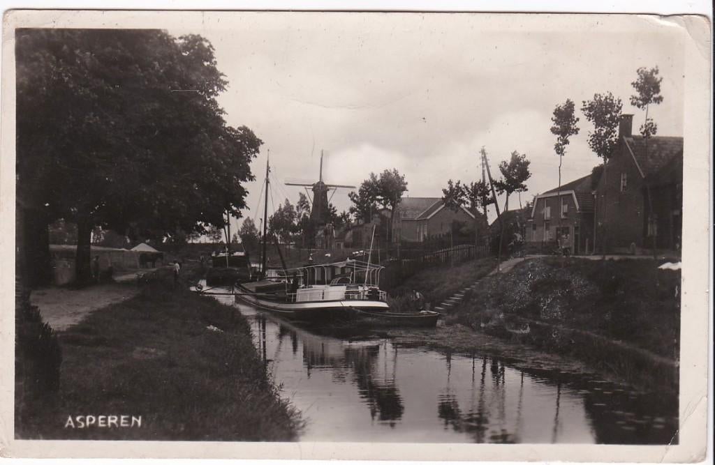Asperen (Gld) -mooie fotokaart 1948- binnenvaart-, Verzamelen, Ansichtkaarten | Nederland, Verzenden, 1940 tot 1960, Gelopen, Gelderland