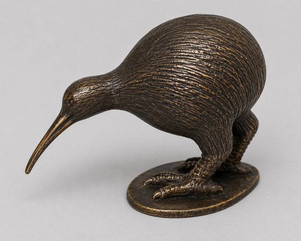 KIWI / bronzen beeld / vogel, Ophalen of Verzenden, Nieuw, Vogel, Beeldje of Figuurtje