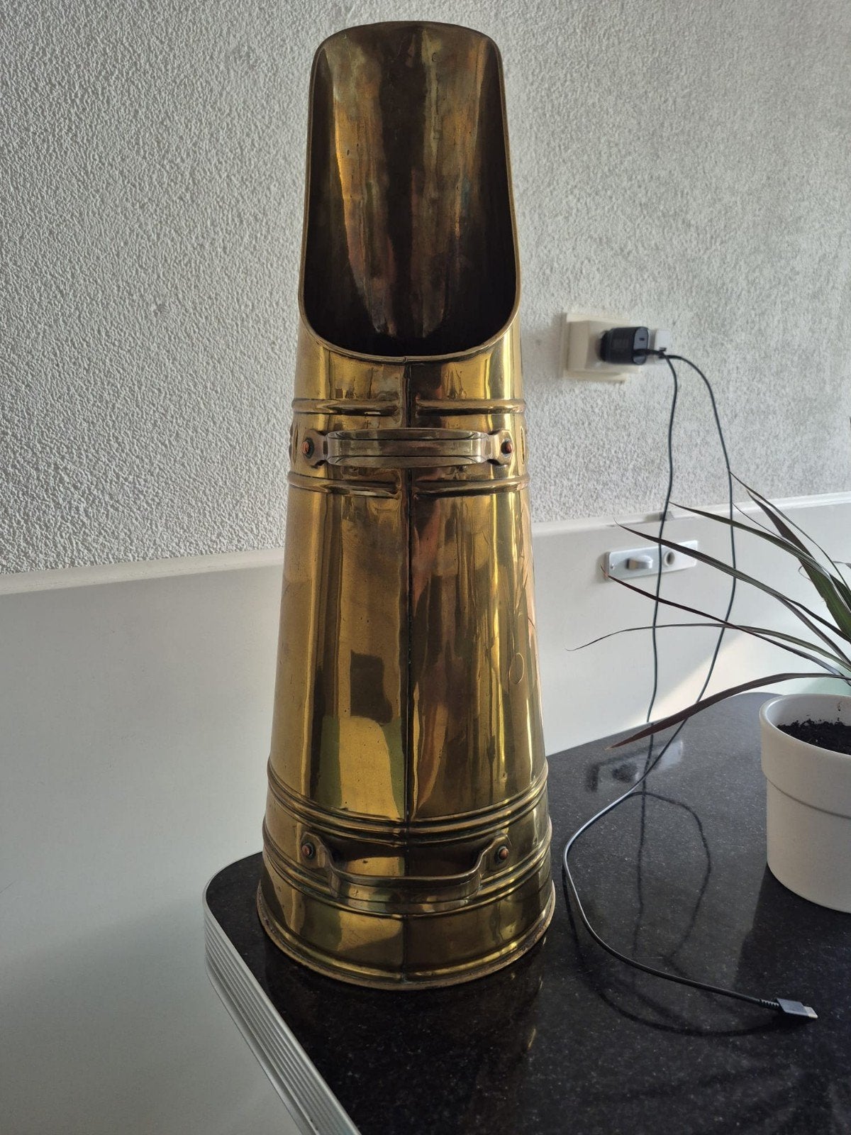 Antieke Koperen Kolenkit, Ophalen of Verzenden, Hout
