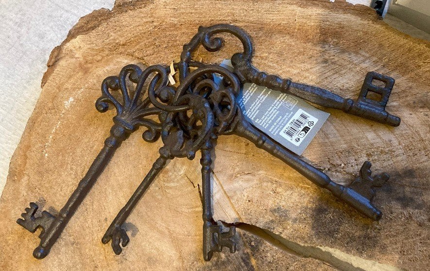 GIETIJZEREN SLEUTELBOS GROOT KLASSIEK NIEUW, Antiek en Kunst, Ophalen of Verzenden