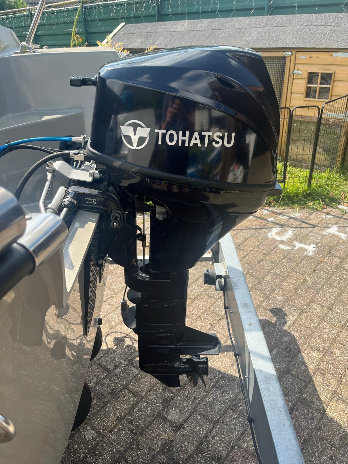 Tohatsu 9.8 pk buitenboordmotor nieuwstaat!, Ophalen, Zo goed als nieuw, Met afstandsbediening, 5 tot 10 pk