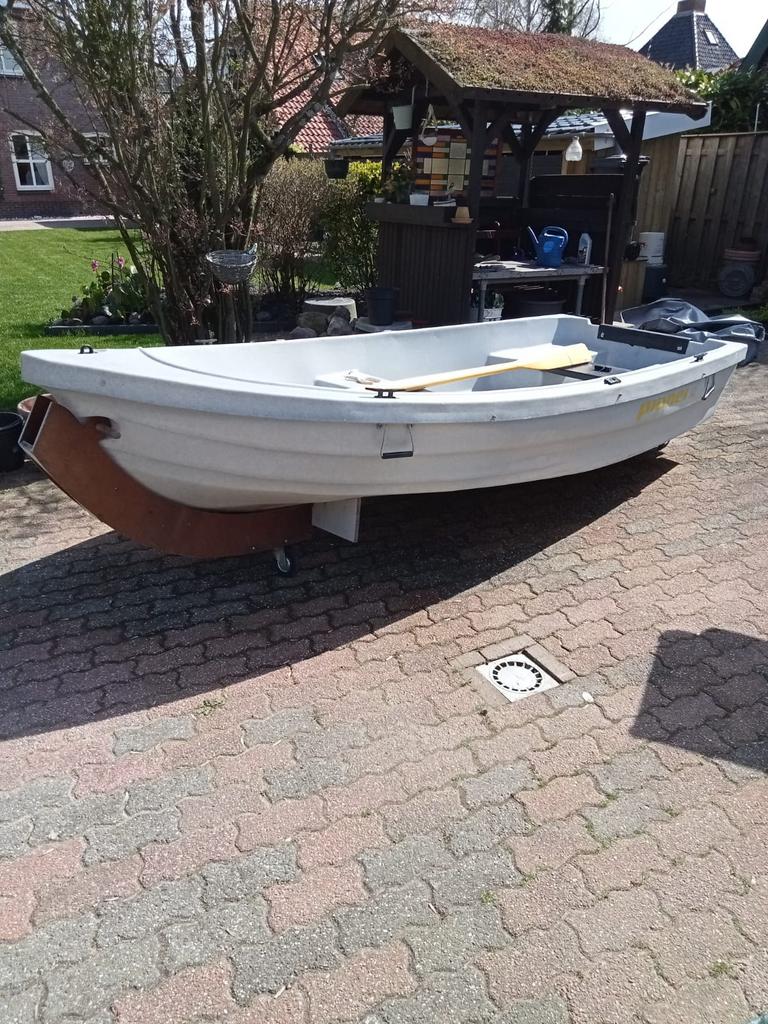 Pioner 12 licht grijze boot met motor, Watersport en Boten, Ophalen, Overige materialen, Gebruikt, Minder dan 10 pk