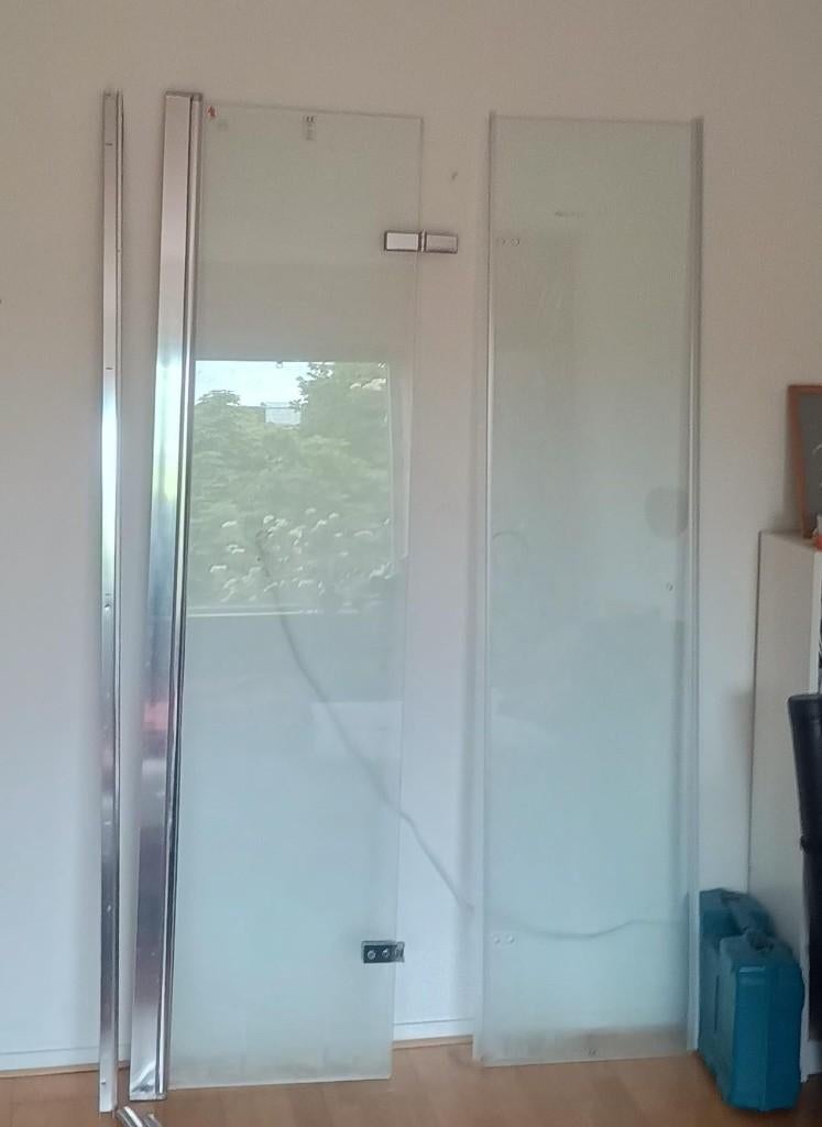 Douche vouwdeur, Ophalen, Gebruikt, Glas, Douche