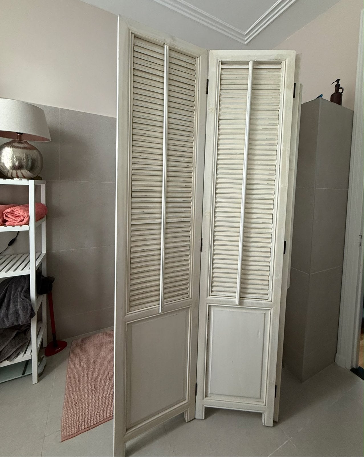 Brocante kamerscherm wit Tica, Huis en Inrichting, Ophalen of Verzenden, Zo goed als nieuw