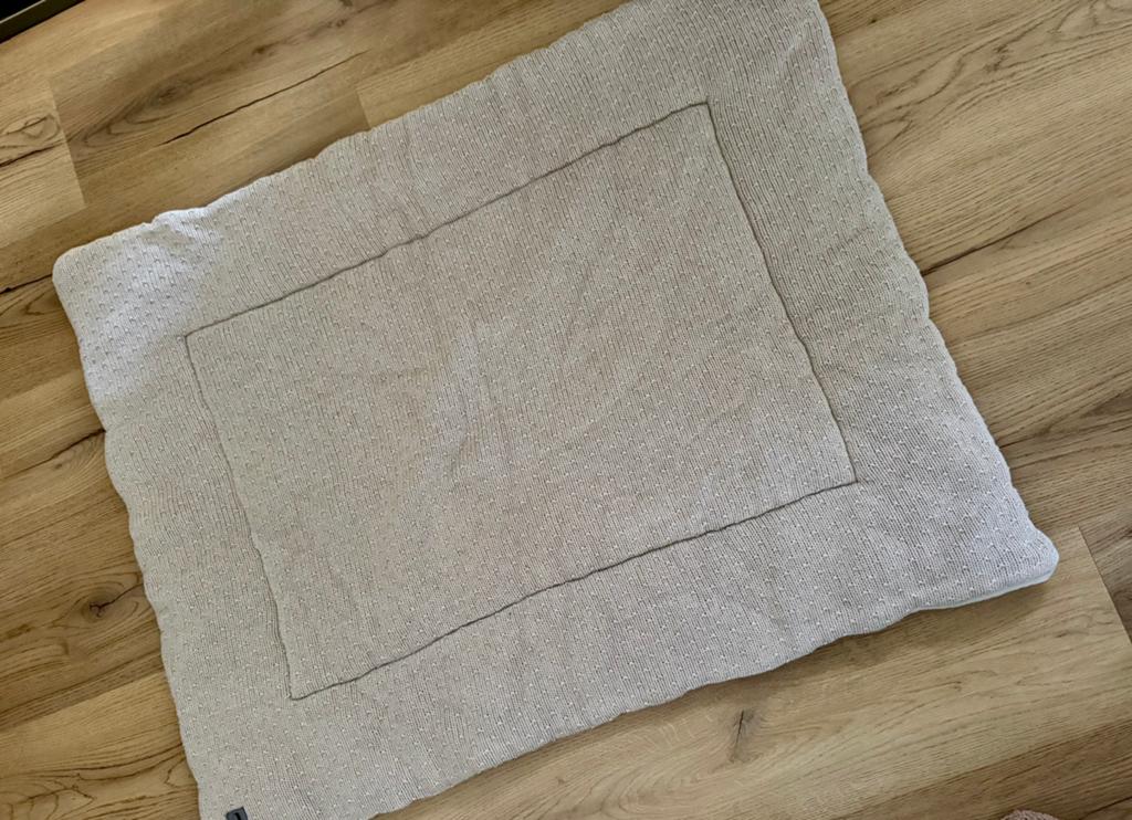 Boxkleed Jollein beige wit, Kinderen en Baby's, Boxen, Ophalen of Verzenden, Nieuw, Rechthoekig, Boxkleed